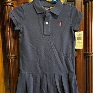 Toddler Girls 3T Polo Ralph Lauren Navy Blue Dress New With Tags